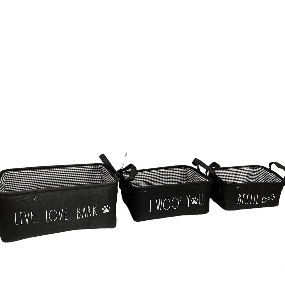 NEW Rae Dunn LIVE. LOVE. BARK. 🐾Collapsible Basket w/Handles